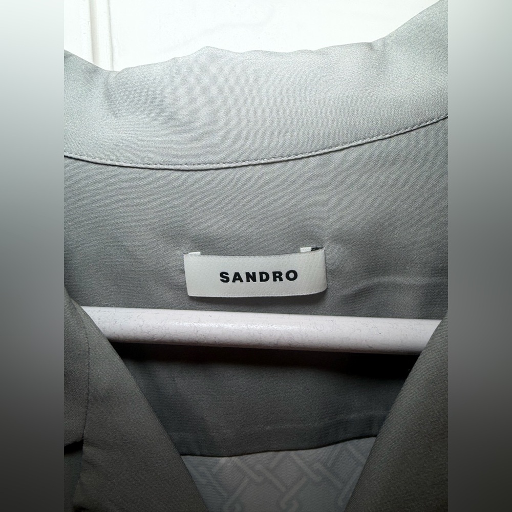 Sandro Short Sleeved Patterned Button Down Shirt … - image 5